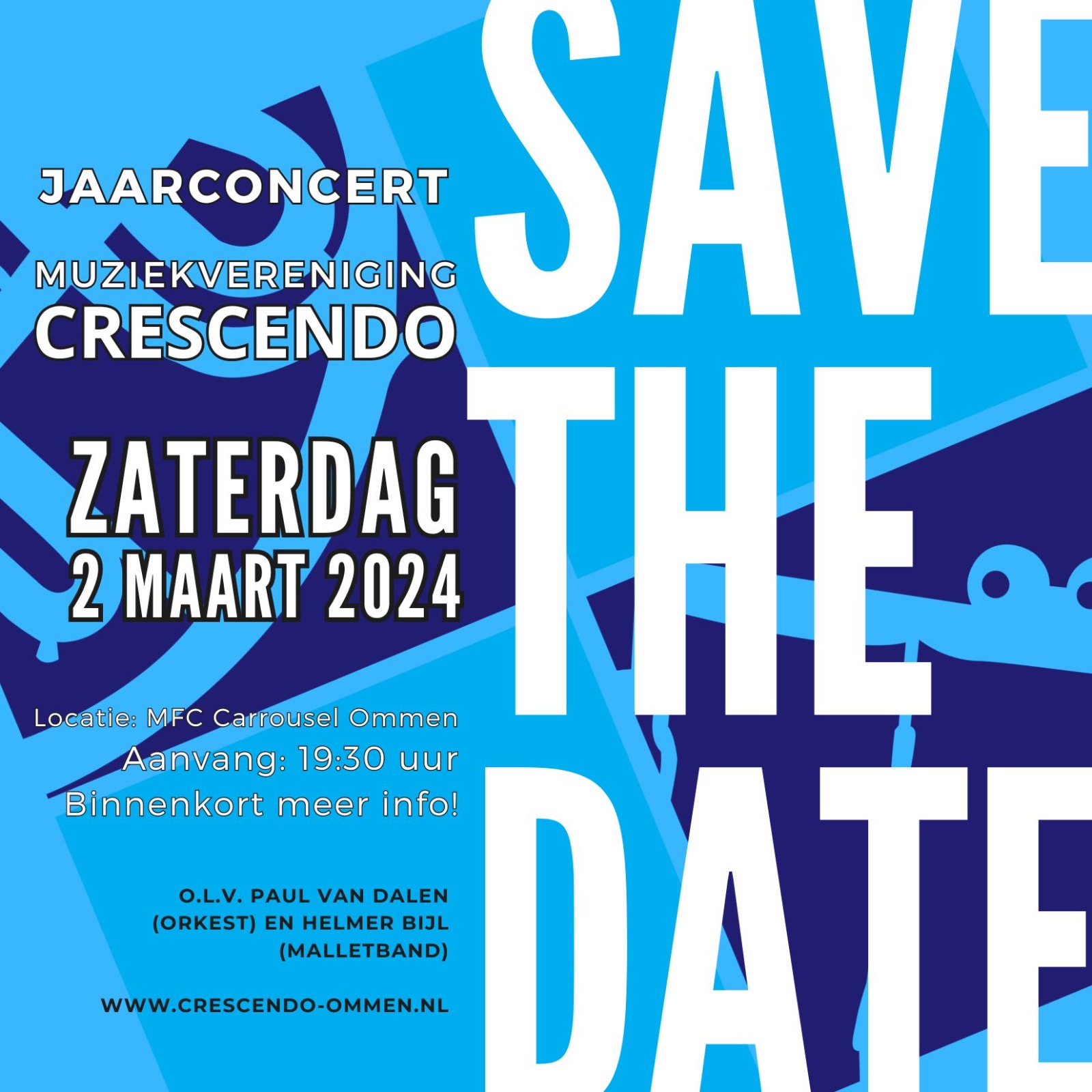 Save The Date Jaarconcert 2 maart 2024