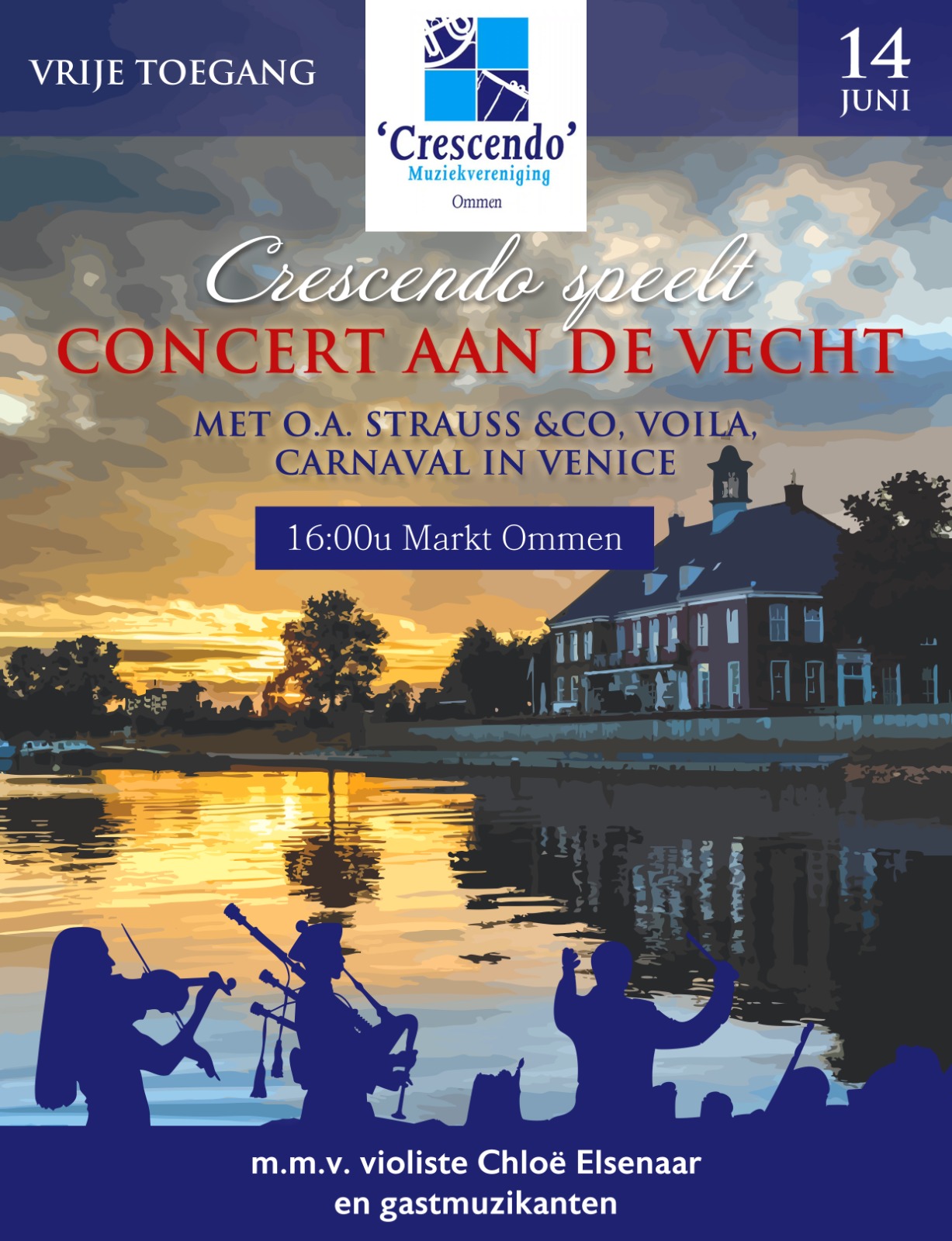 Uitnodiging Concert aan de Vecht op 14 juni om 16.00 uur.