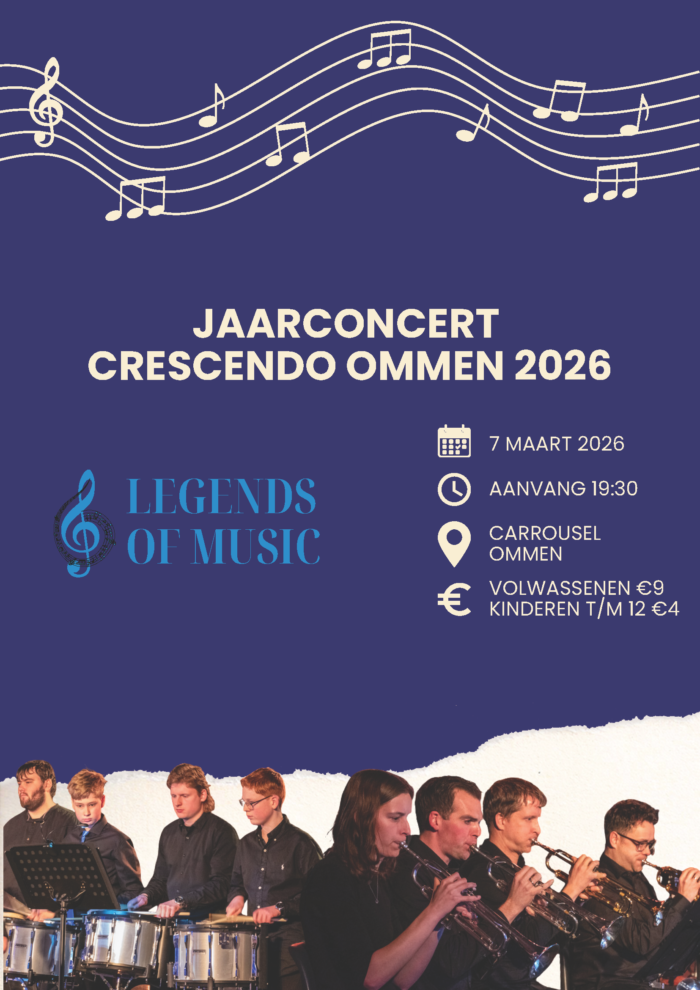Uitnodiging Jaarconcert Crescendo Ommen 2026 - 7 maart